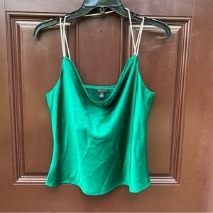 NWOT S Verona green satin slink tank cami top silk